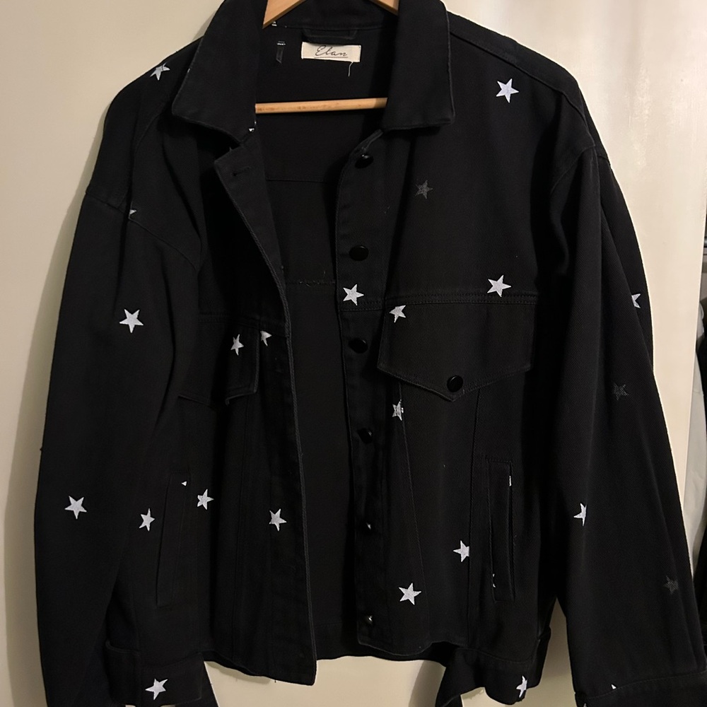 Black Jacket with White Star Pattern